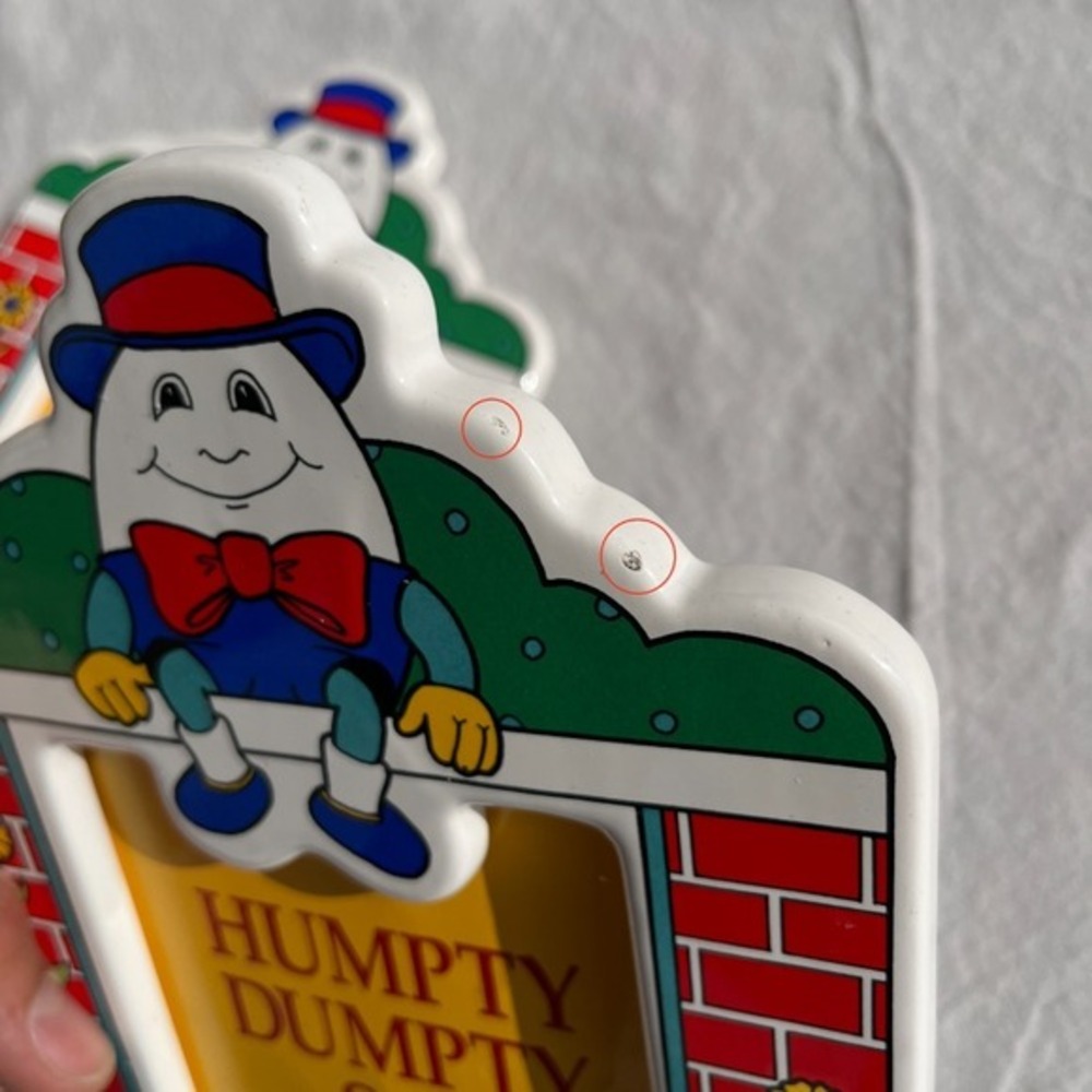 Vtg RUSS Humpty Dumpty Free Standing 4x6 Picture‎ Frames Primary colors - Picture 2 of 5